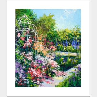 Pond in flowers Posters and Art